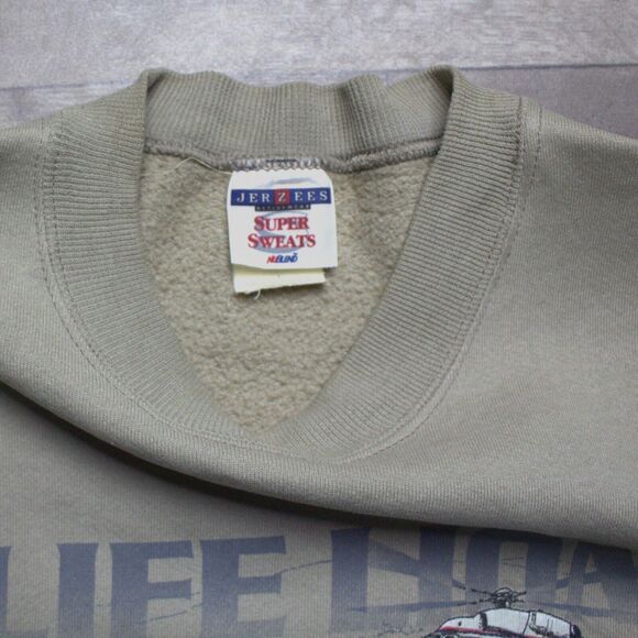 Vintage Jerzees Made in USA Super Sweats Beige Sweatshirt Pullover L - Picture 3 of 5